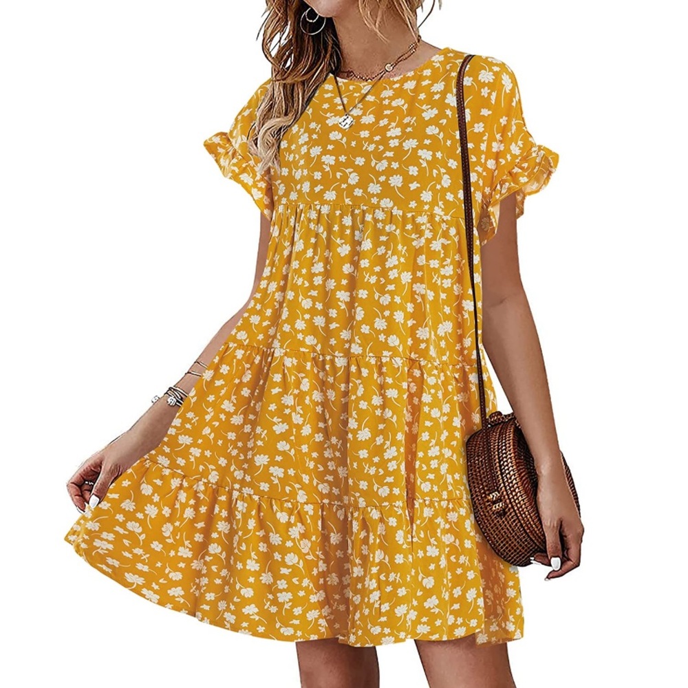 Floral Print Babydoll Dress